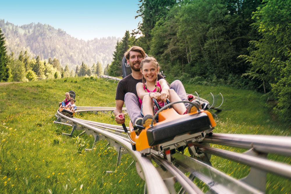 zu zweit auf dem alpine coaster oberammergau